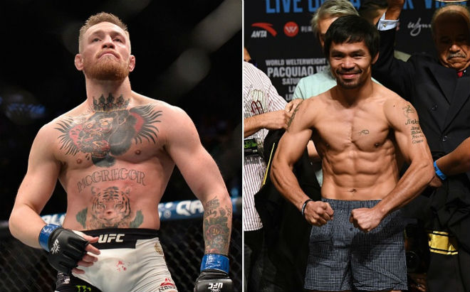 McGregor (trái) muốn đối đầu Pacquiao