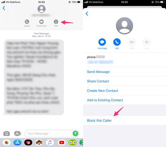 Cách chặn các số điện thoại quấy rối trên iPhone. Ảnh: MINH HOÀNG