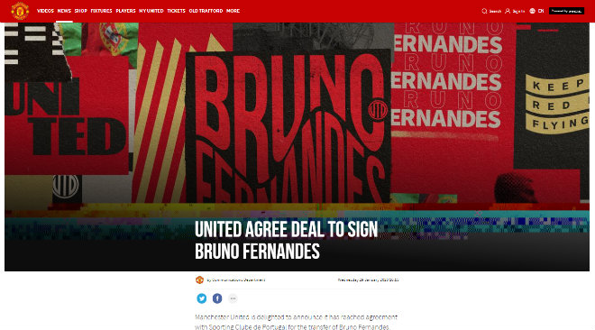 Trang chủ MU xác nhận đã đạt được thỏa thuận chiêu mộ Bruno Fernandes