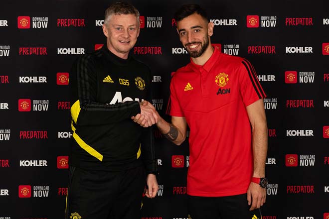 HLV Solskjaer chào đón tân binh Bruno Fernandes