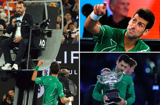 Djokovic tiến tới "khen đểu" trọng tài trong trận chung kết Australian Open 2020