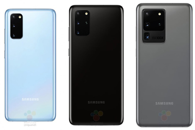 Ảnh concept Galaxy S20, Galaxy S20+ và Galaxy S20 Ultra.