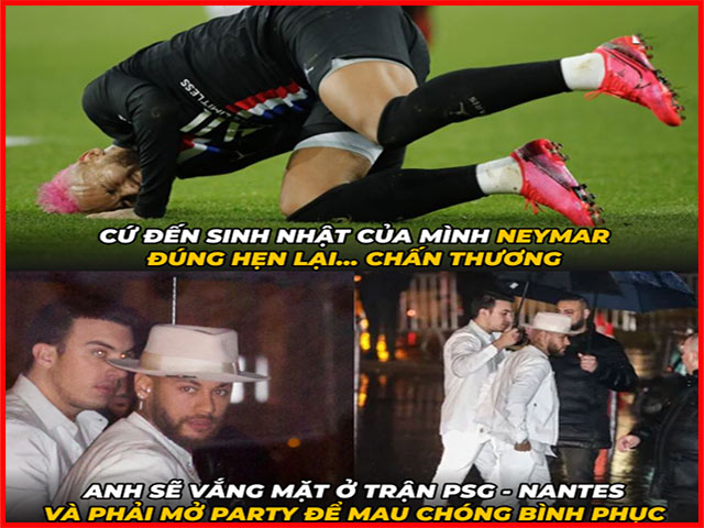 Dân mạng chế ảnh chế giễu Neymar khi cứ đến sinh nhật là chấn thương