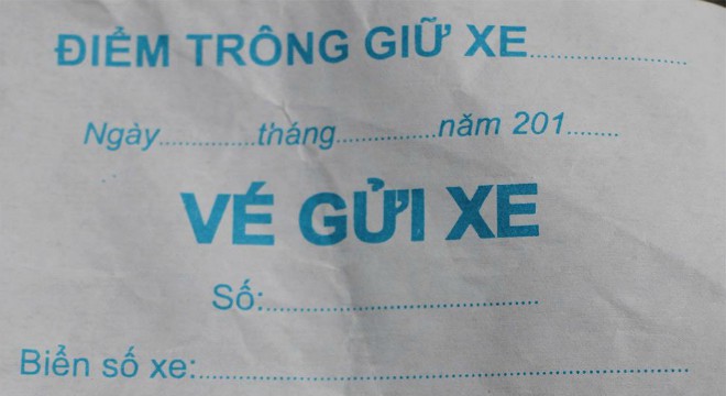 Lưu ý khi dùng vé gửi xe máy.