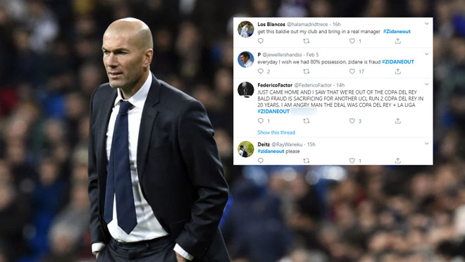 Fan của Real Madrid đòi đuổi Zidane chỉ sau một trận thua