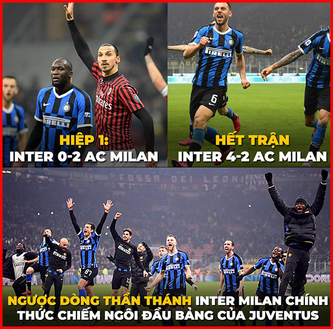 Ngược dòng thần thánh, Inter giành chiến thắng trong trận derby thành Milan.