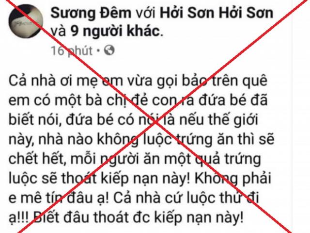 Phạt nặng cô gái tung tin ăn trứng luộc diệt được virus Corona