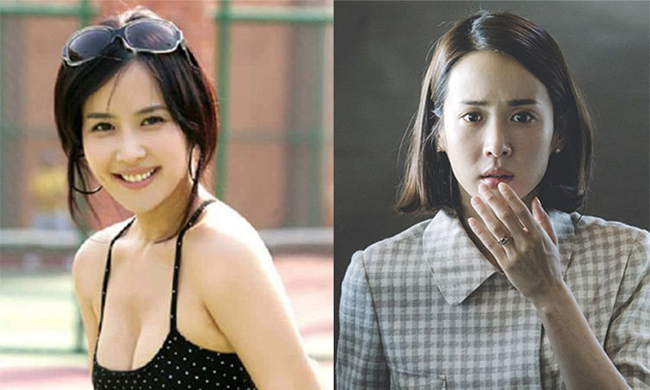 Sinh năm 1981, Jo Yeo Jung có những thay đổi về ngoại hình kể từ ngày bước chân vào showbiz. Ảnh trái: Jo Yeo Jung ngày trẻ và ảnh phải: Nữ diễn viên trong tạo hình phim "Ký sinh trùng" (2019).