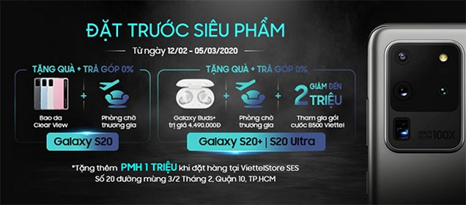 Đặt trước Galaxy S20 series tại Viettel Store nhận ngay ưu đãi lên tới 6,5 triệu đồng