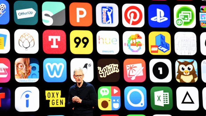 CEO Tim Cook và cửa hàng ứng dụng App Store.