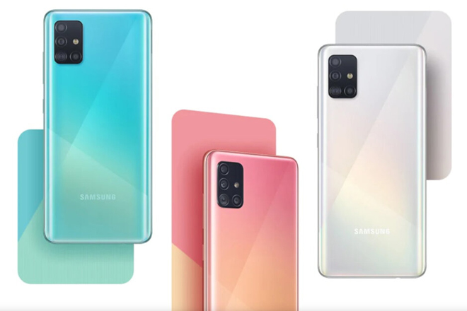 3 phiên bản màu của Galaxy A51.