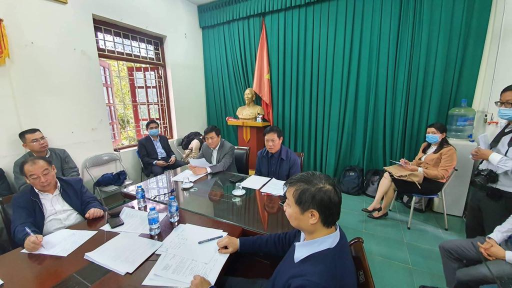 Đoàn công tác của Bộ Y tế kiểm tra công tác phòng chống dịch bệnh tại huyện Bình Xuyên&nbsp; ngày 15/2.&nbsp;