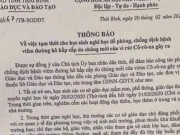 Giáo dục - du học - Xuất hiện thông báo &quot;giả&quot; cho học sinh tỉnh Thái Bình nghỉ học hết tháng 3 vì dịch bệnh COVID-19