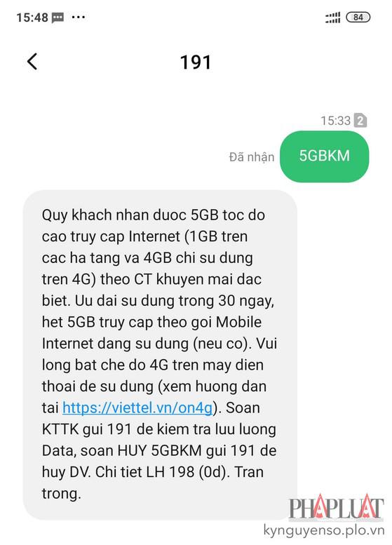 Đăng kí nhận 5 GB data miễn phí. Ảnh: MINH HOÀNG