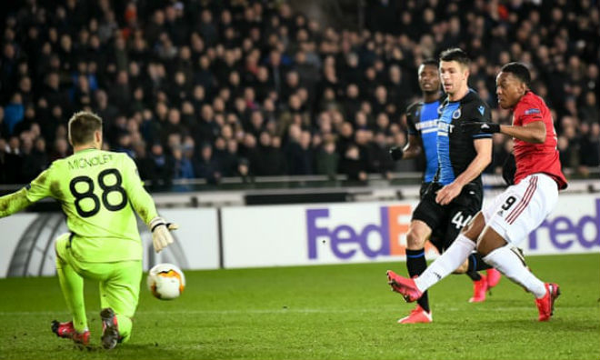 Martial giải cứu MU trong trận lượt đi trên đất Bỉ đấu Club Brugge tuần trước