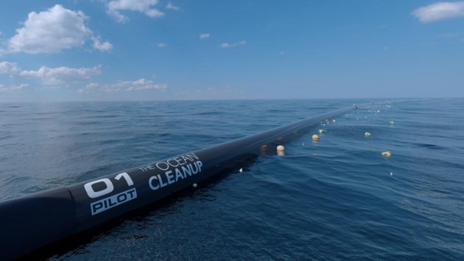 Dự án đầy tham vọng mong muốn dọn sạch Thái Bình Dương của chàng trai 16 tuổi. Ảnh: The Ocean Cleanup.