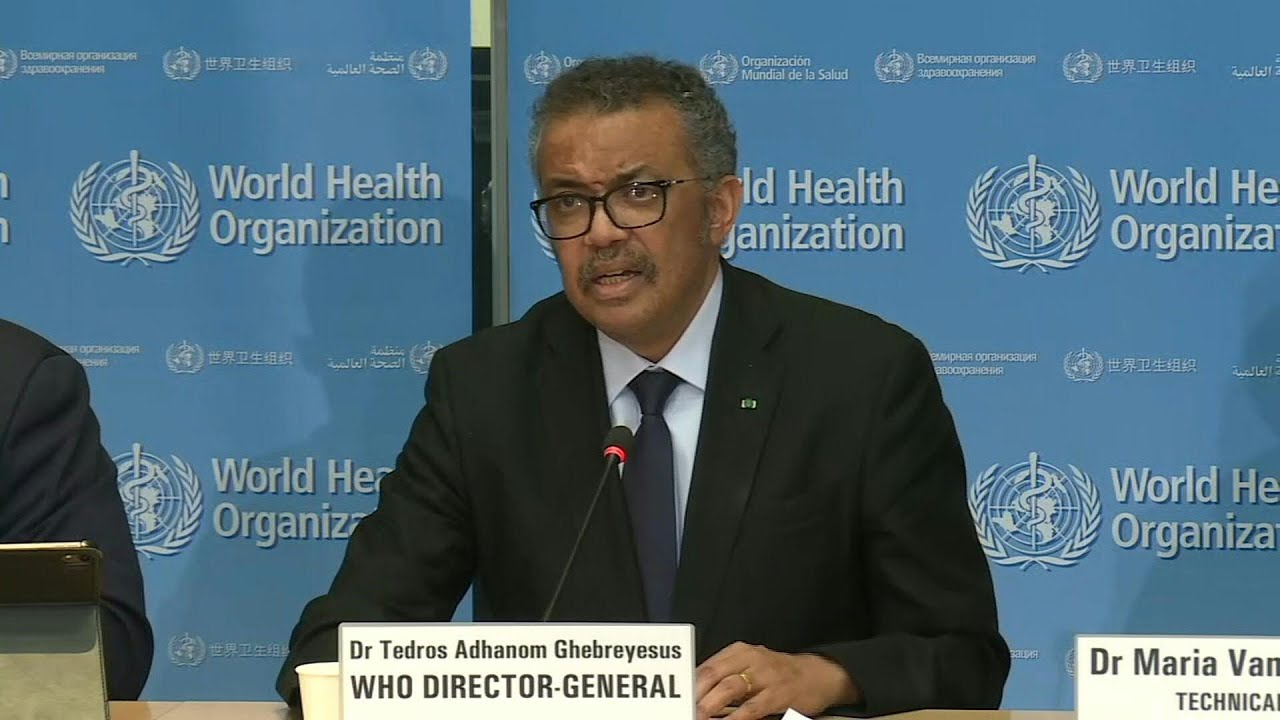 Tổng giám đốc WHO Tedros Adhanom Ghebreyesus trả lời họp báo.