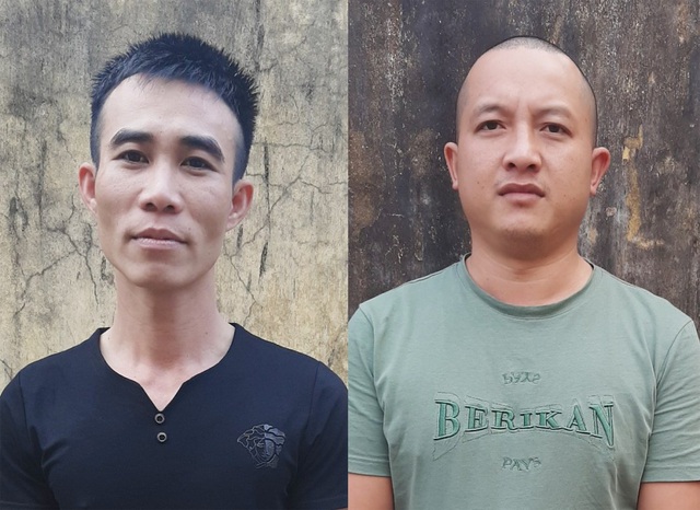 Hai đối tượng Bùi Văn Hào và Trần Đình Phong tại cơ quan điều tra.