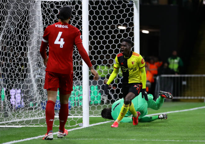 Tiền vệ chạy cánh người Senegal - Ismaila Sarr đóng góp 2 bàn thắng và 1 pha kiến tạo giúp Watford đại thắng khó tin Liverpool với tỷ số 3-0