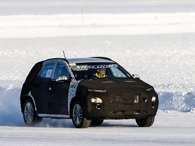 Hyundai chạy thử dòng xe Kona facelift trên đường thử tuyết