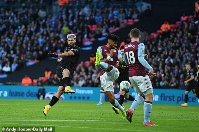 Aguero mở tỷ số cho Man City vào lưới của Aston Villa