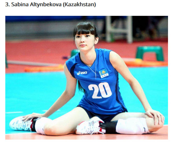 Sabina Altynbekova, "Nữ thần bóng chuyền" Kazakhstan chỉ đứng thứ 3 trong danh sách