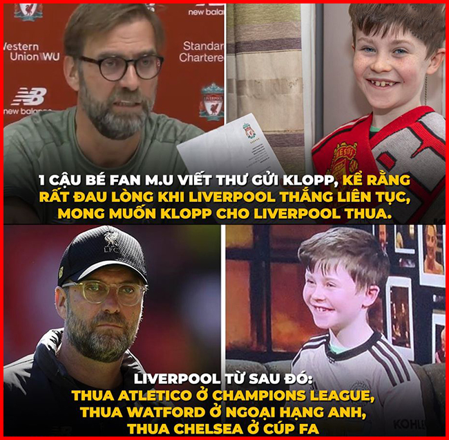 Cậu bé gieo lời nguyền cho Klopp khiến Liverpool liên tiếp thua trận.