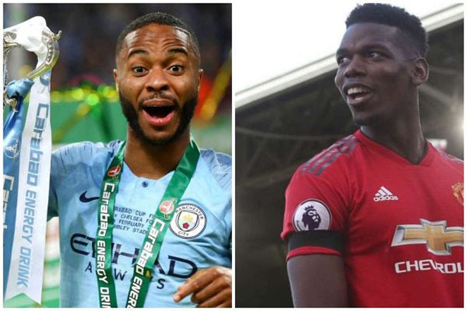 Sterling và Pogba đang là hai cầu thủ đắt giá nhất của Man City và MU ở thời điểm hiện tại