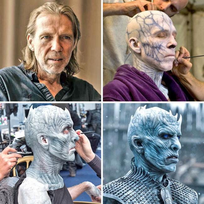 Để trang điểm cho vai Night King của Richard Brake &nbsp;trong “Game of Thrones” phải mất đến 6 tiếng đồng hồ. Sau đó, nhân viên đoàn lại phải mất thêm 30 phút chật vật để mặc cho nam diễn viên bộ giáp Trung Cổ cầu kỳ nữa.