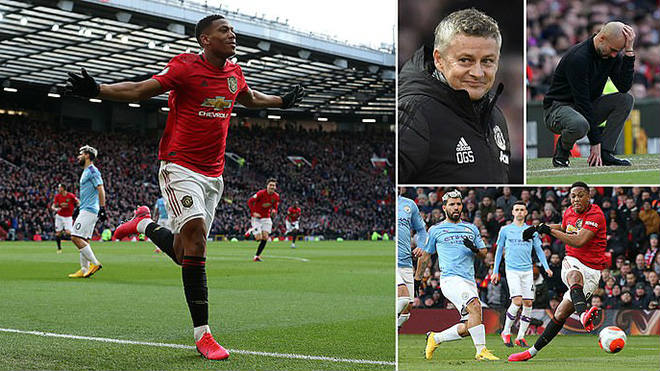 Martial chứng tỏ độ nhạy bén và đẳng cấp cao khi mở tỷ số cho MU trong trận gặp Man City