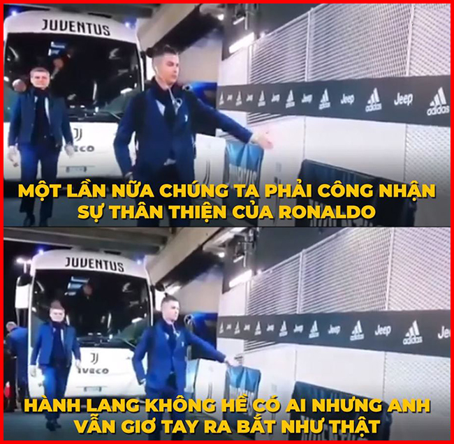 Ronaldo luôn tỏ ra rất thân thiện với xung quanh.