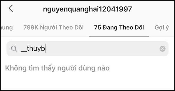 Anh chàng cũng đã bỏ theo dõi hotgirl 1m52 -Thanh Thủy từ trước đó.