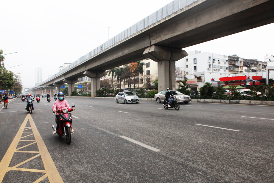 Giờ cao điểm, đường Nguyễn Trãi (Thanh Xuân) không còn cảnh đông đúc, tắc đường như mọi khi.