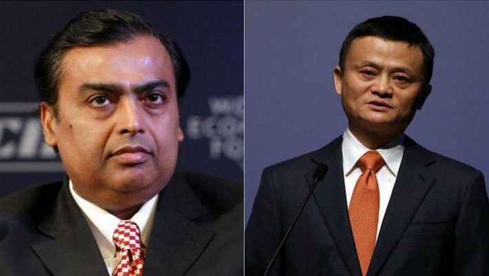 Tỉ phú Mukesh Ambani (bên trái) vừa mất vị trí giàu nhất Châu Á vào tay tỉ phú Jack Ma (bên phải)&nbsp;(nguồn: BI)