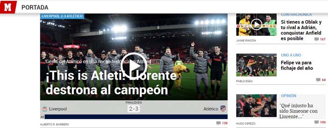 Marca khen ngợi bản lĩnh của Atletico