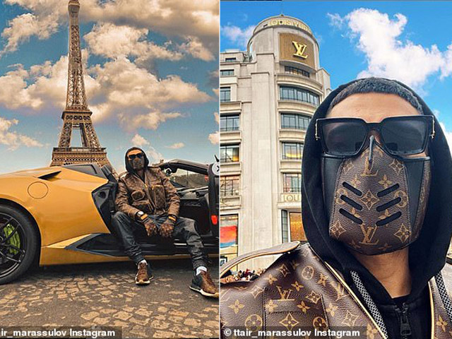 Tair Marassulov, một thiếu gia nổi tiếng đến từ Nga, chia sẻ bức ảnh cậu chụp ở thành phố Paris với siêu xe cùng khẩu trang và găng tay hàng hiệu.