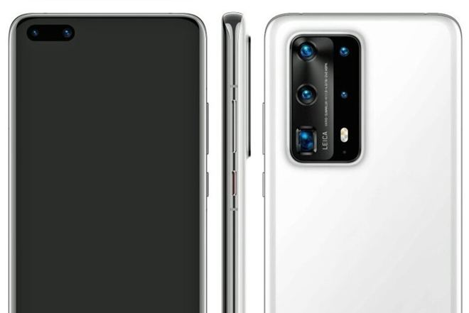 Cận cảnh camera trước và sau của&nbsp;Huawei P40 Pro Premium.