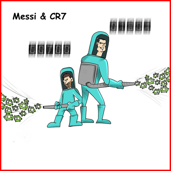 Messi và Ronaldo cùng ra tay hỗ trợ phòng chống dich Covid-19.