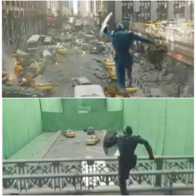 Cuộc chiến ở New York trong Avengers, trên thực tế, thành phố hoàn toàn không tồn tại, đó là một màn hình xanh cộng với khung cảnh.