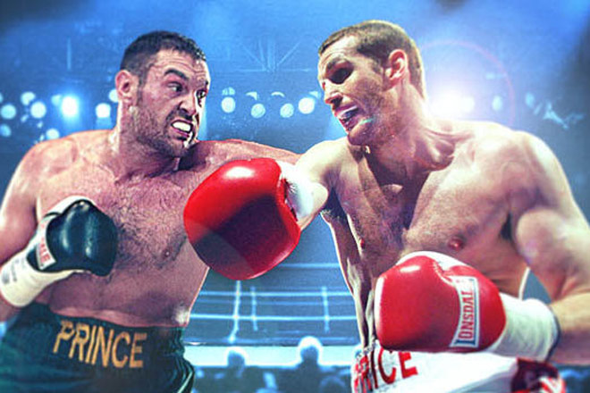 Fury (trái) từng bị đàn anh David Price hạ gục, trong trận đấu ở giải vô địch thế giới 2006
