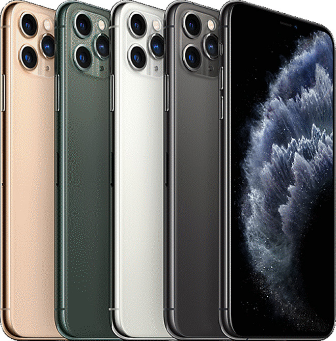 Các phiên bản màu của iPhone 11 Pro.