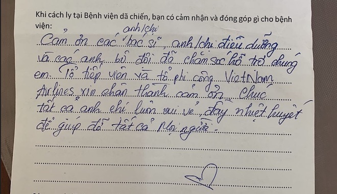 Chia sẻ của đại diện nhóm nhân viên Vietnam Airlines.