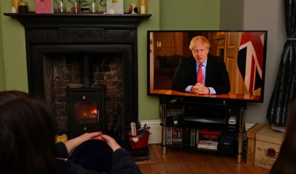 Thủ tướng Anh phát biểu trên truyền hình về lệnh phong tỏa.