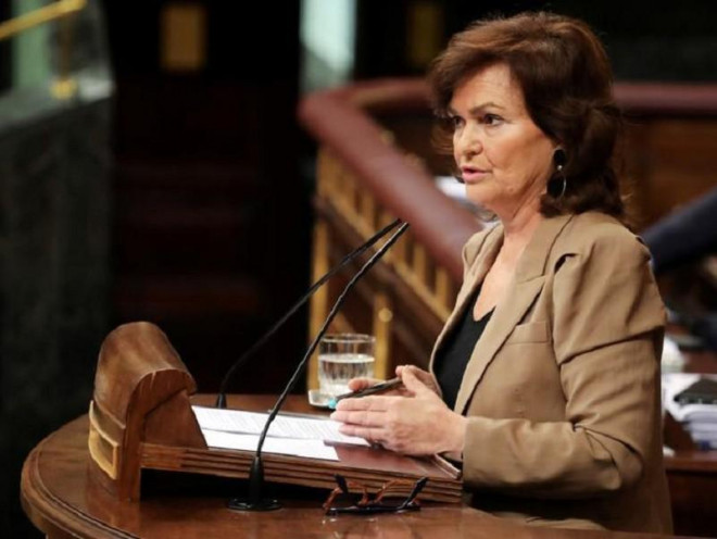 Phó Thủ tướng Tây Ban Nha, bà Carmen Calvo là thành viên thứ ba trong nội các Tây Ban Nha nhiễm COVID-19. Ảnh: REUTERS
