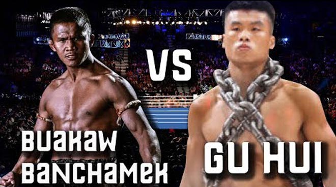 Gu Hui lên sàn tự tin nhưng bị Buakaw cho no đòn