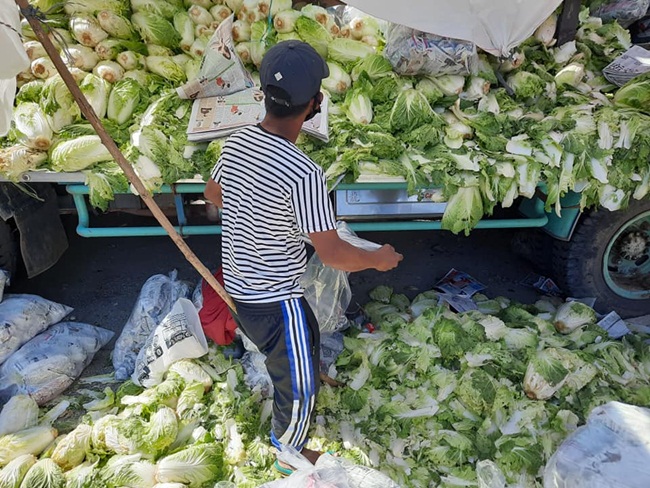 Người bán chở đến La Trinidad để bán nhưng rồi phải đổ bỏ vì lượng người mua ít.&nbsp;Mặc dù một số rau đã được mang đi cho nhưng nông dân không còn cách nào khác đành phải đổ bỏ.