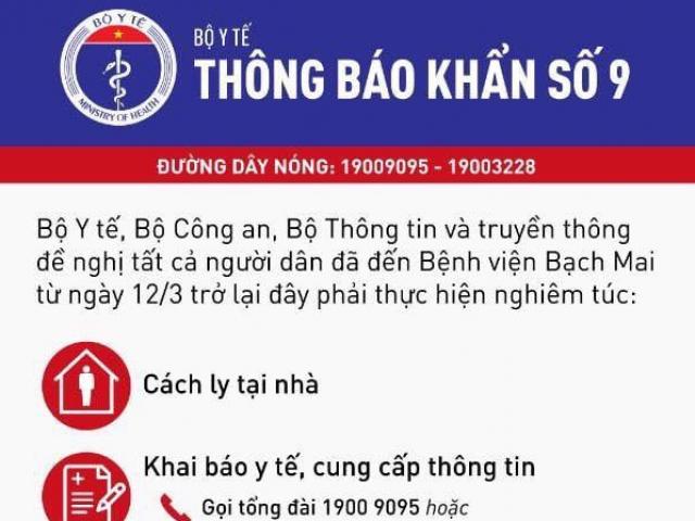 16 ca nhiễm Covid-19 quan đến BV Bạch Mai: Bộ Y tế ra thông báo khẩn