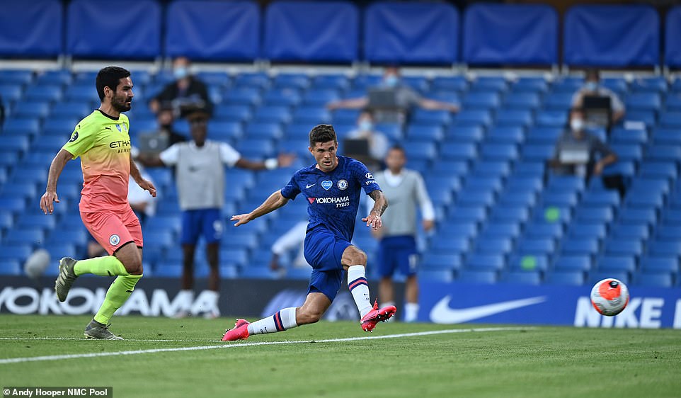 Pulisic từng xé lưới Man City ở lần đụng độ gần nhất tại Stamford Bridge