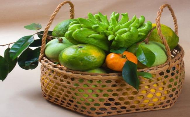 Giỏ quà các loại trái cây: cam, phật thủ, bưởi Diễn này… có giá 1.000.000 đồng.
