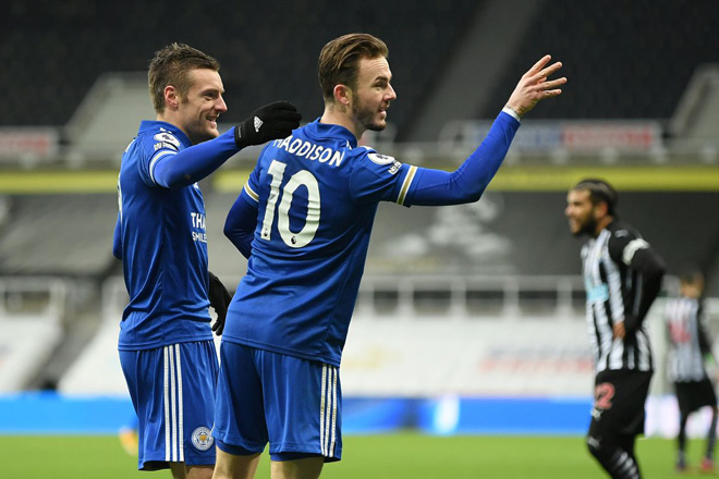 Thắng Newcastle 2-1, Leicester City đòi lại vị trí thứ ba giải Ngoại hạng Anh từ tay của Tottenham&nbsp;